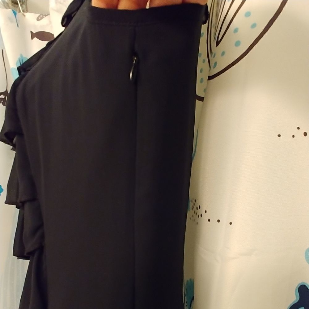 Xhilaration Black Crepe Ruffled Flamenco Dress - Picture 5 of 8